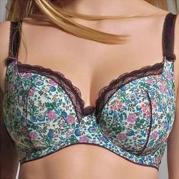 Freya 32D Sapphire Nieve 4061 Non-Padded Floral & Lace Underwire Balcony Bra - Picture 2 of 16